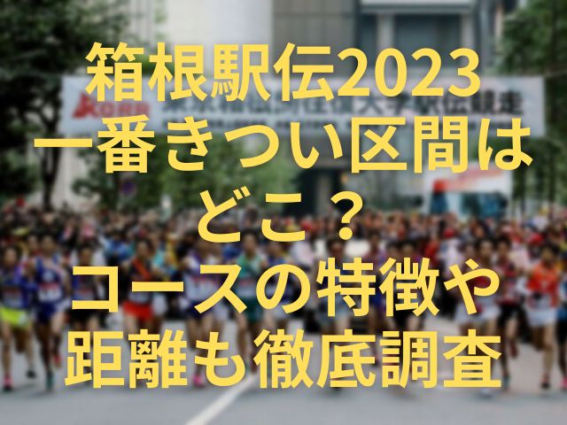 箱根駅伝2023一番きつい区間はどこ？コースの特徴や距離も徹底調査